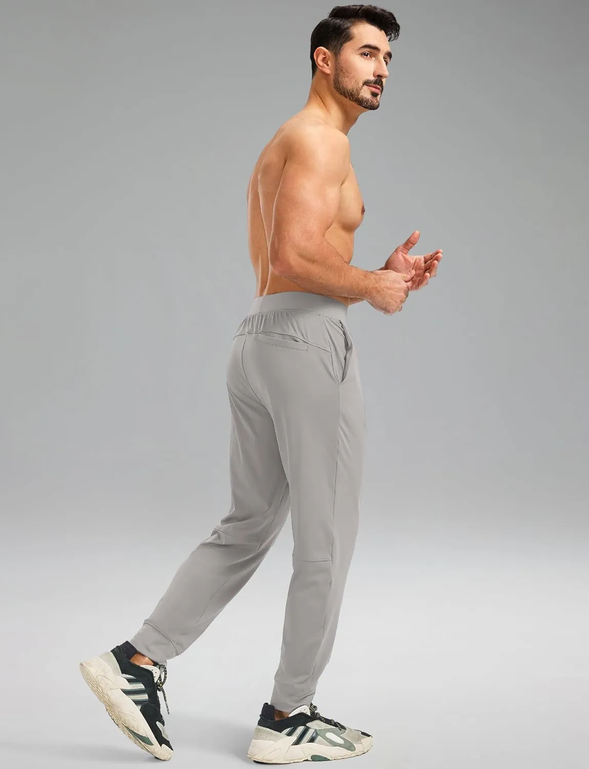 Blouty Men's Joggers Pants with Zipper Pockets Stretch Workout Athletic Sweatpants Gym Golf Joggers for Men Casual Running
