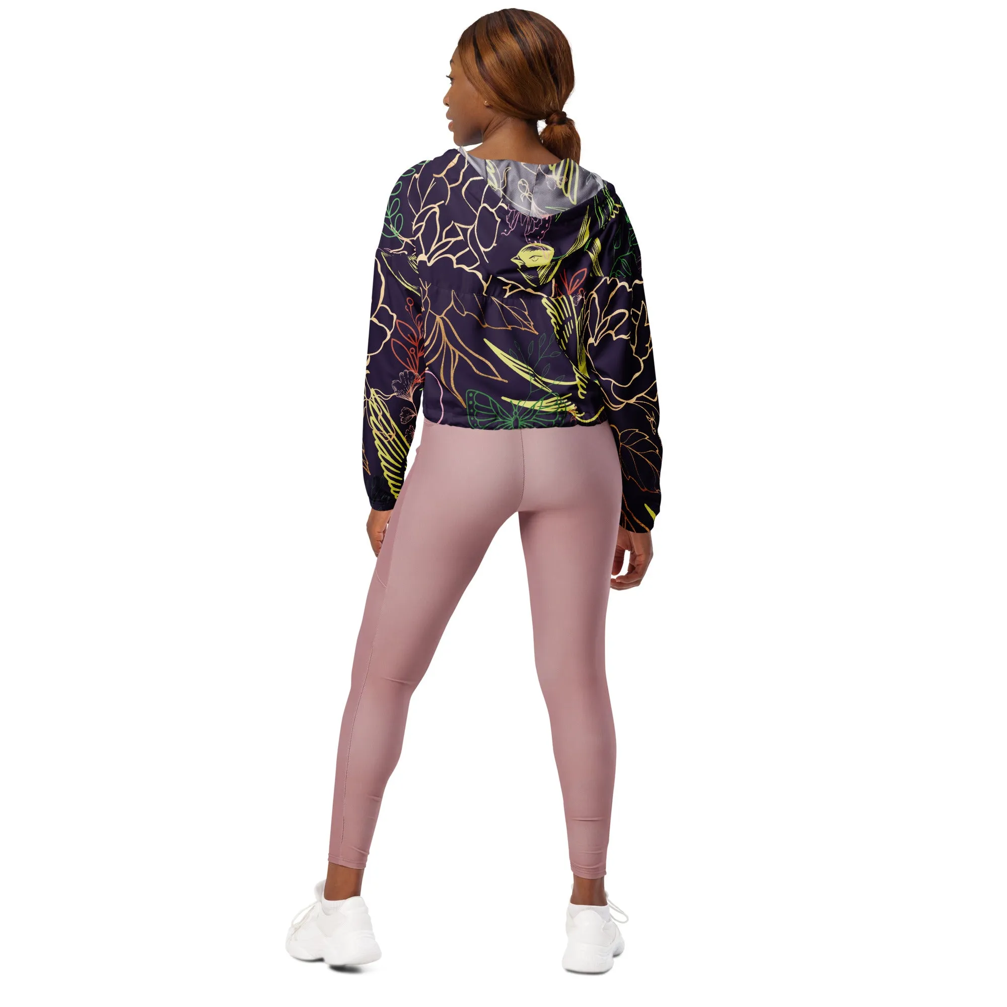 Botanical Sanctuary - Womens cropped windbreaker ~ Sharon Dawn Collection (Sale Price: $91.99 CAD)
