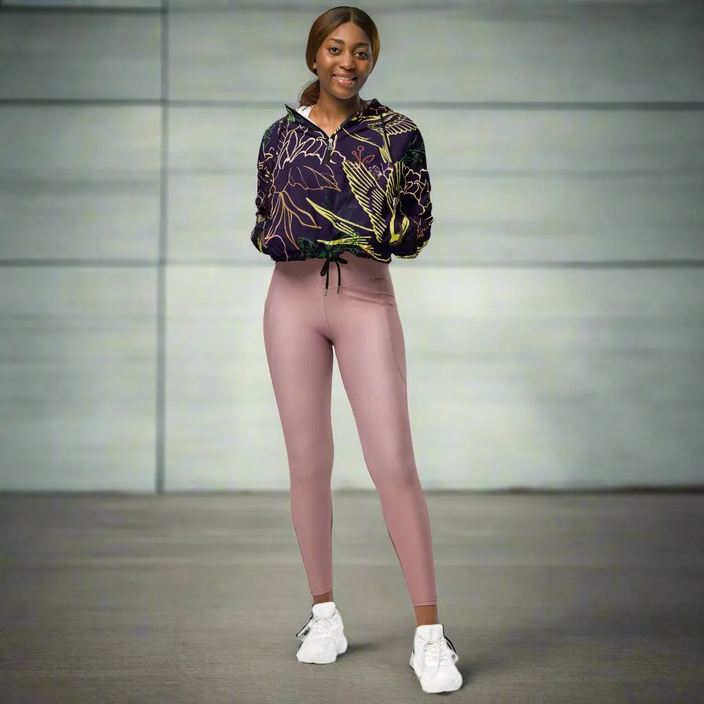Botanical Sanctuary - Womens cropped windbreaker ~ Sharon Dawn Collection (Sale Price: $91.99 CAD)