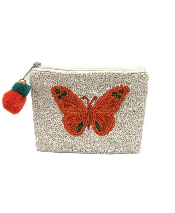 Butterfly Beaded Coin Purse
