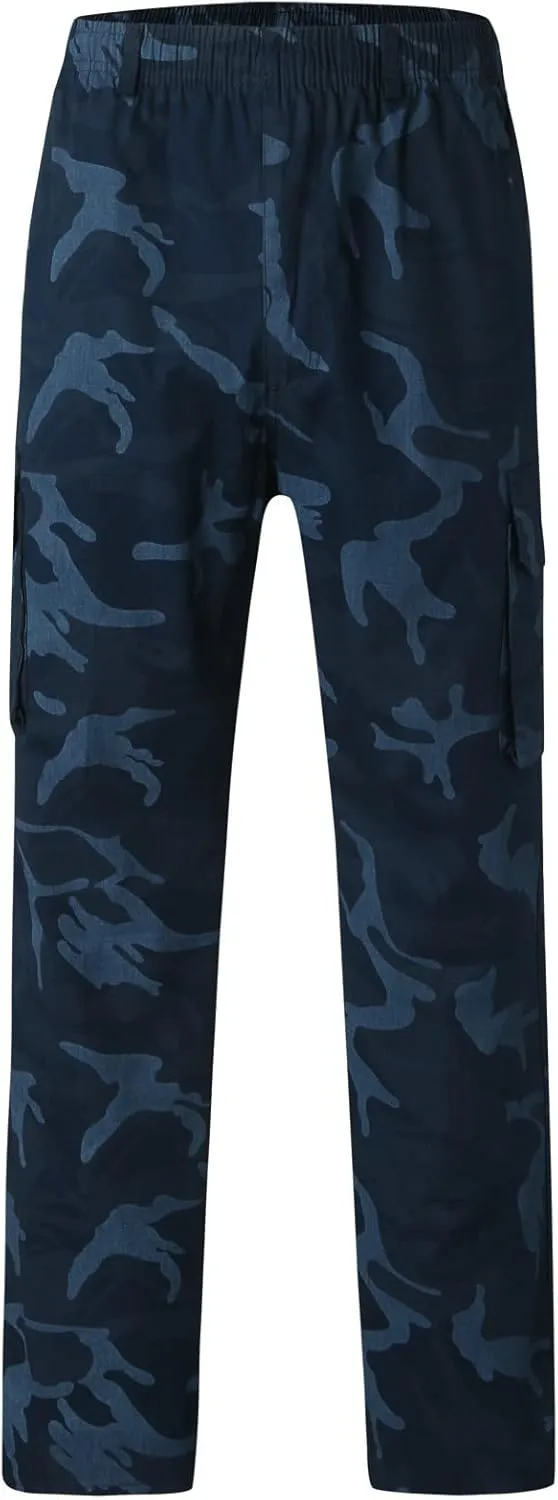 Cargo Pant for Men Work Flexible Casual Joggers Pant Stretch Drawstring Waistband Tapered Leg Sweatpants with Pockets
