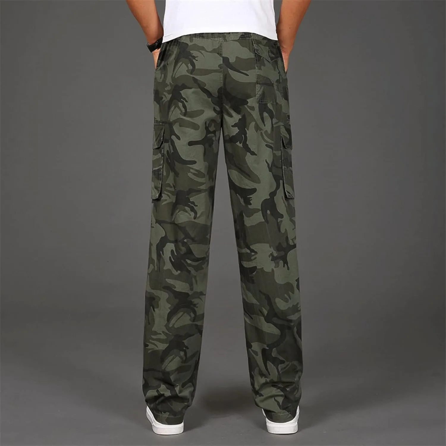 Cargo Pant for Men Work Flexible Casual Joggers Pant Stretch Drawstring Waistband Tapered Leg Sweatpants with Pockets