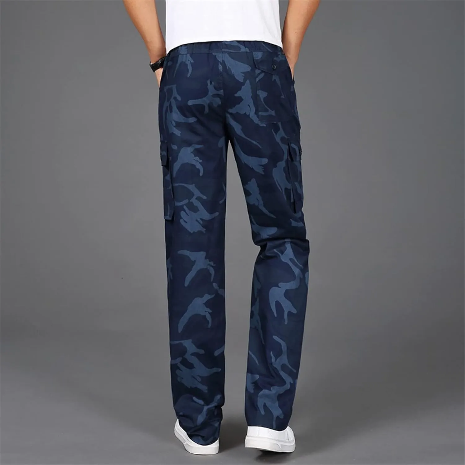Cargo Pant for Men Work Flexible Casual Joggers Pant Stretch Drawstring Waistband Tapered Leg Sweatpants with Pockets