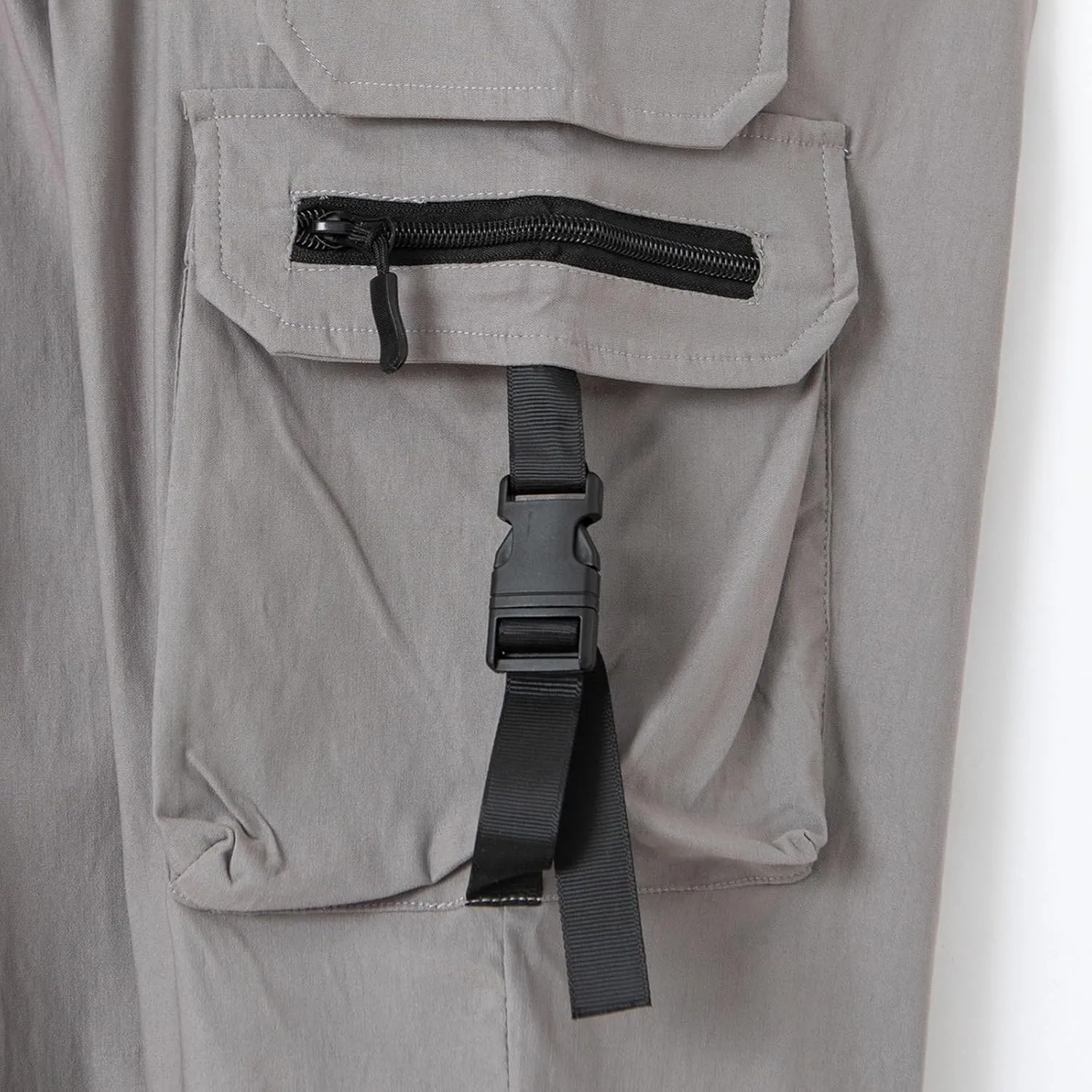 Cargo Pants for Men Slim Fit Stretch Joggers Pant Elastic Waist Drawstring Tapered Work Trousers with Multi Pockets