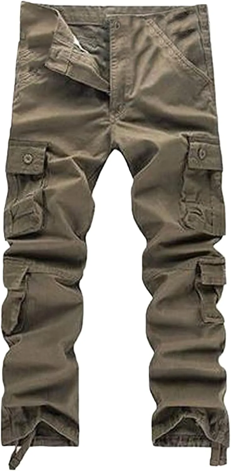 Cargo Pants for Men Work Flexible Casual Drawstring Waist Joggers Classic Breathable Active Fishing Hiking Pants