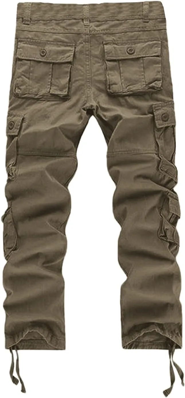 Cargo Pants for Men Work Flexible Casual Drawstring Waist Joggers Classic Breathable Active Fishing Hiking Pants