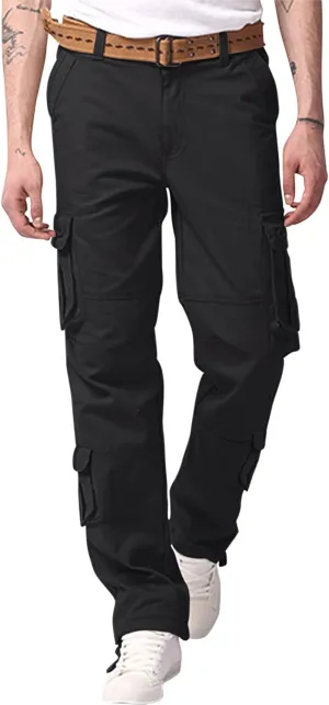 Cargo Pants for Men Work Flexible Casual Drawstring Waist Joggers Classic Breathable Active Fishing Hiking Pants