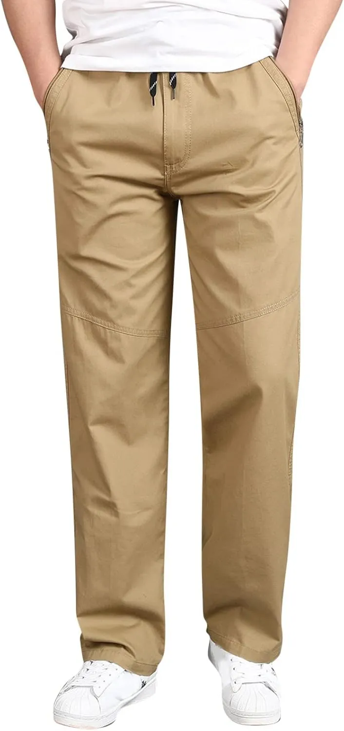 Cargo Pants for Men Work Flexible Waterproof Baggy Sweat Pants Lightweight Work Pants Relaxed Fit Straight Leg Tousers