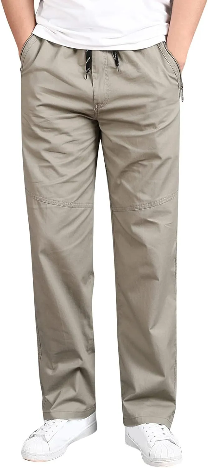 Cargo Pants for Men Work Flexible Waterproof Baggy Sweat Pants Lightweight Work Pants Relaxed Fit Straight Leg Tousers