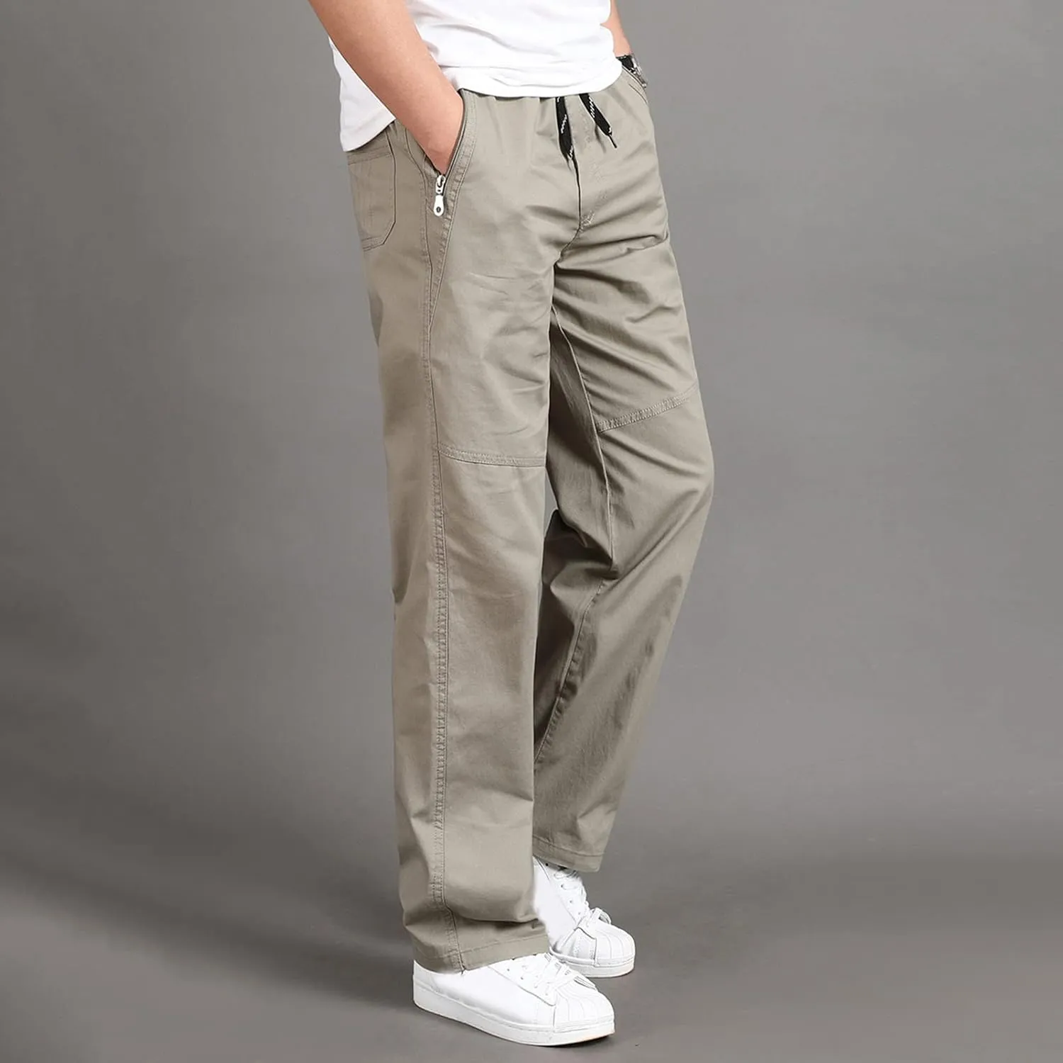 Cargo Pants for Men Work Flexible Waterproof Baggy Sweat Pants Lightweight Work Pants Relaxed Fit Straight Leg Tousers