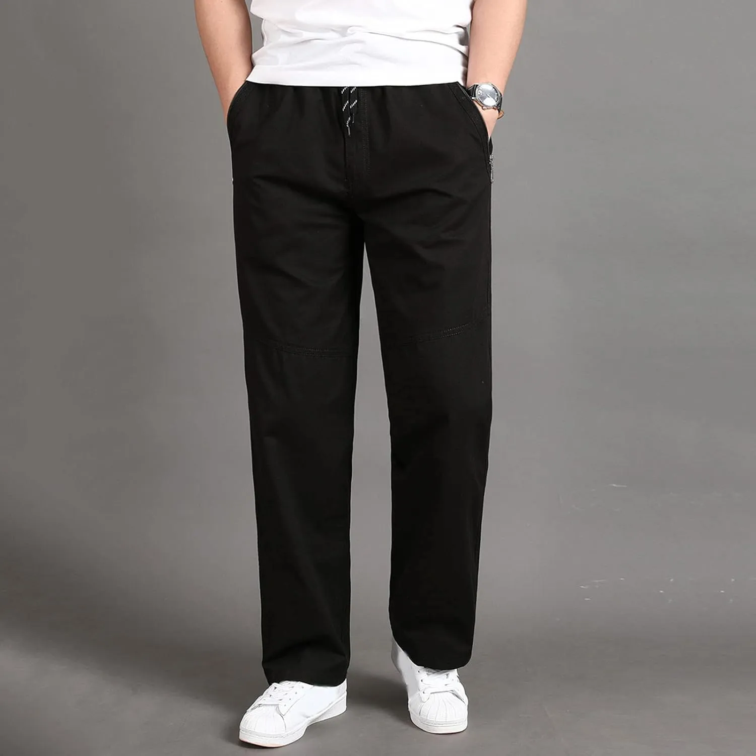 Cargo Pants for Men Work Flexible Waterproof Baggy Sweat Pants Lightweight Work Pants Relaxed Fit Straight Leg Tousers