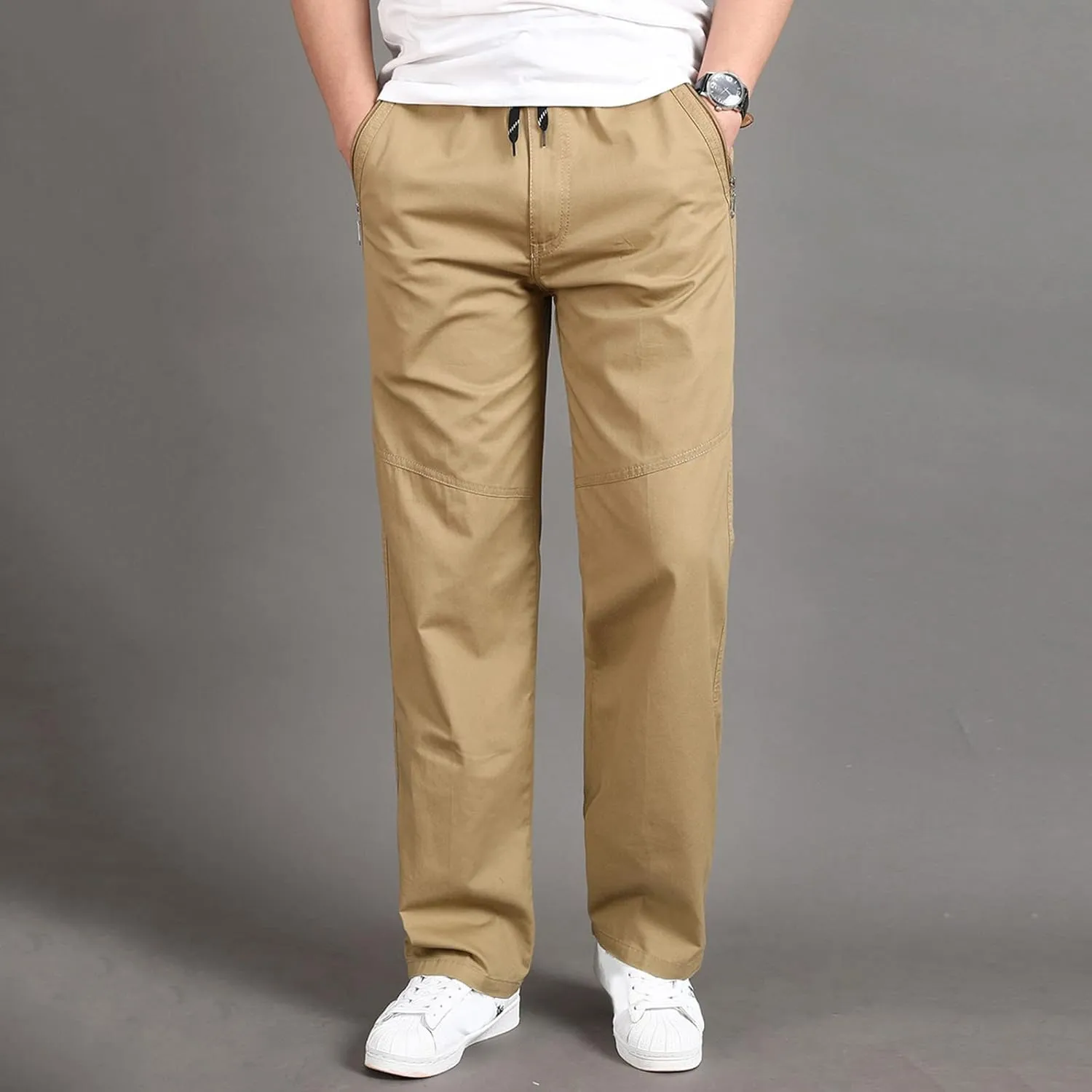 Cargo Pants for Men Work Flexible Waterproof Baggy Sweat Pants Lightweight Work Pants Relaxed Fit Straight Leg Tousers