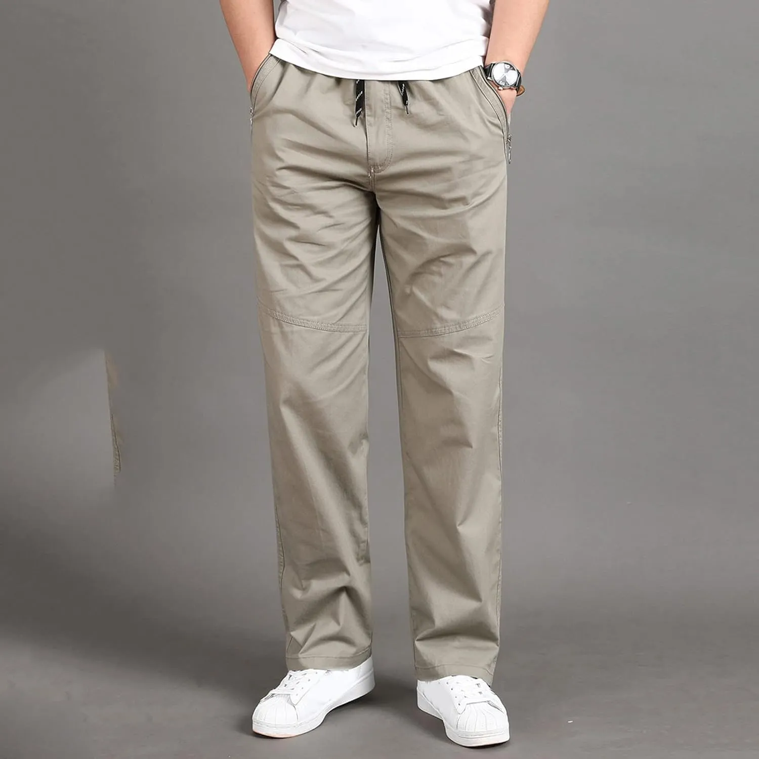 Cargo Pants for Men Work Flexible Waterproof Baggy Sweat Pants Lightweight Work Pants Relaxed Fit Straight Leg Tousers