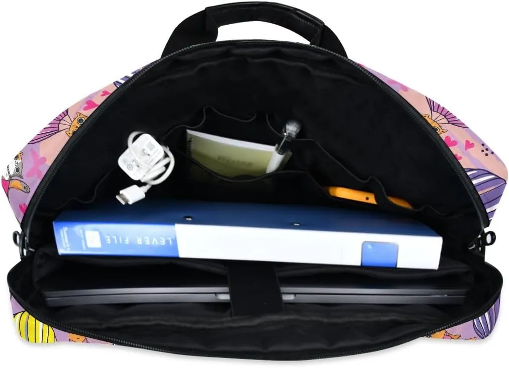 Cats on Balloon Laptop Shoulder Bag 15.6 Inch Laptop Tablet Sleek Messenger Bag Business Casual