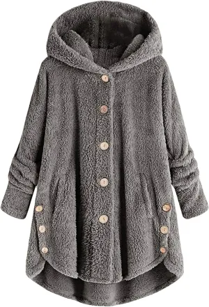 Ceboyel Women Teddy Sweatshirt Jacket Fleece Sweater Hoodies Fuzzy Sherpa Cute Pullover Tops Warm Fall Winter Clothing