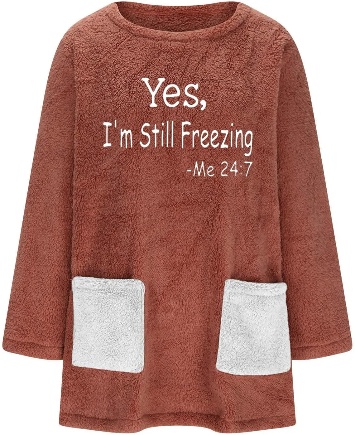 Ceboyel Womens Fleece Lined Sweatshirts Sherpa Fuzzy Sweater Long Sleeve Cute Tops Pullover Warm Winter Trendy Clothing