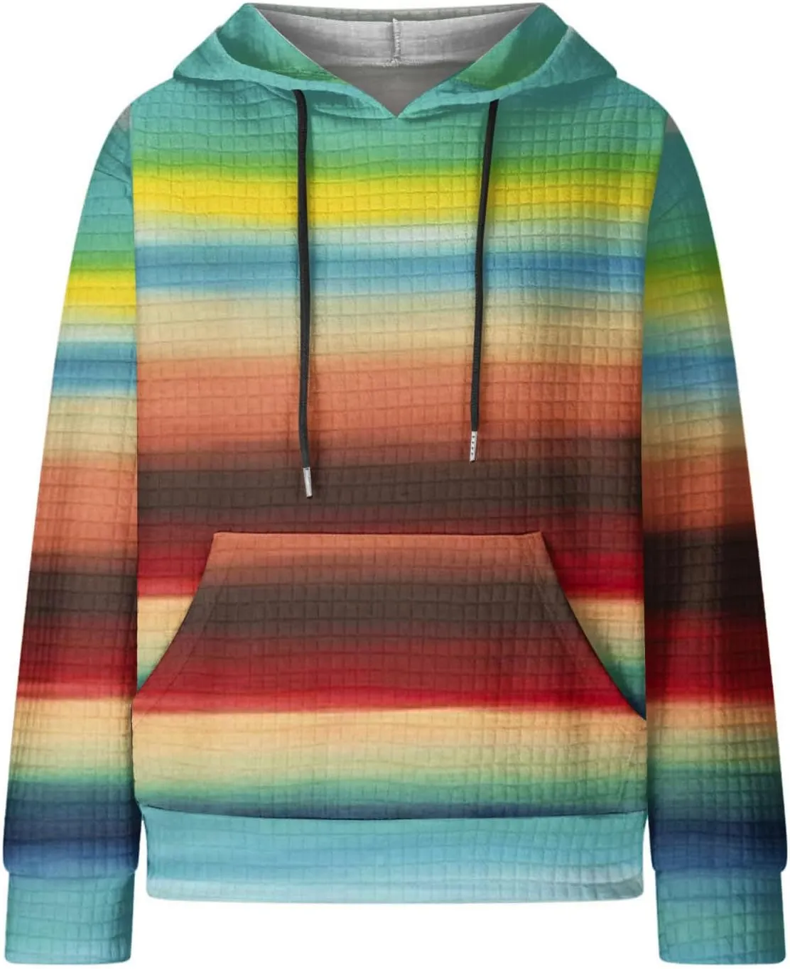 Ceboyel Womens Waffle Knit Hooded Sweatshirts Trendy Hoodies Sweater Long Sleeve Pullover Tops Teen Girls Cute Winter Outfits