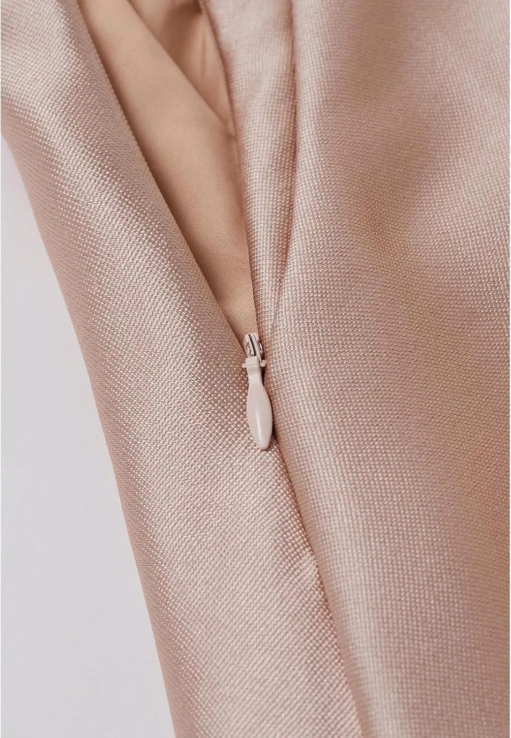 CHICWISH Women Sleek Pleated Midi Skirt A-Line Elastic High Waist Solid Flared Skirt with Side Pockets Coral
