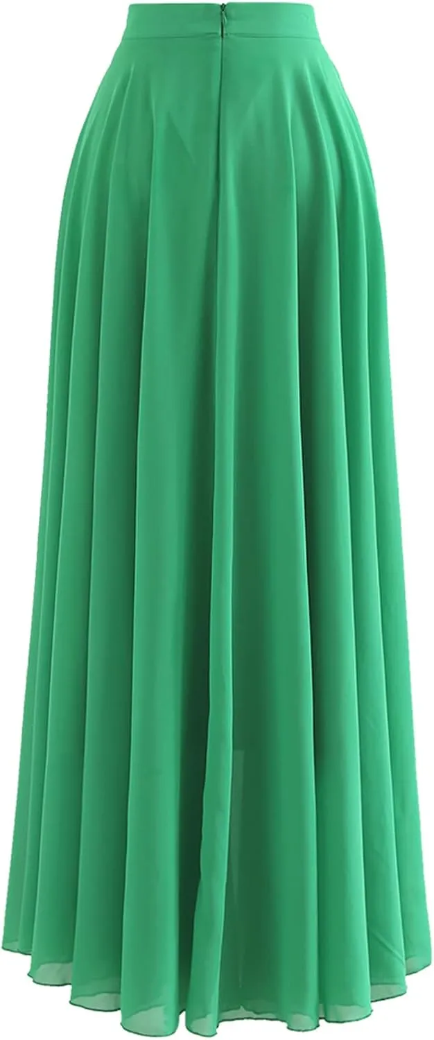 CHICWISH Women's Timeless Favorite Chiffon Maxi Prom Party Skirt