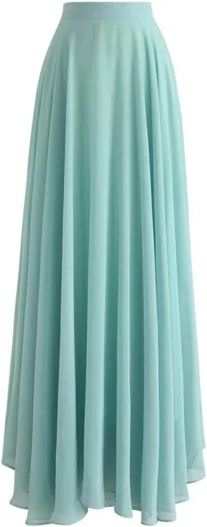 CHICWISH Women's Timeless Favorite Chiffon Maxi Prom Party Skirt