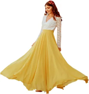 CHICWISH Women's Timeless Favorite Chiffon Maxi Prom Party Skirt