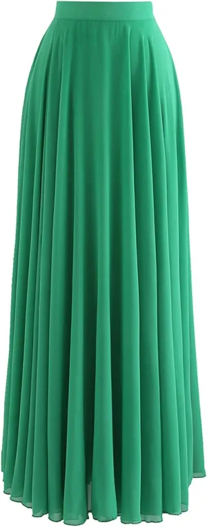 CHICWISH Women's Timeless Favorite Chiffon Maxi Prom Party Skirt