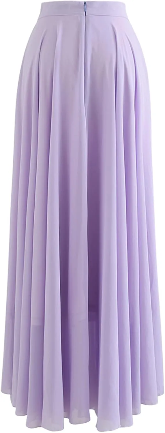 CHICWISH Women's Timeless Favorite Chiffon Maxi Prom Party Skirt