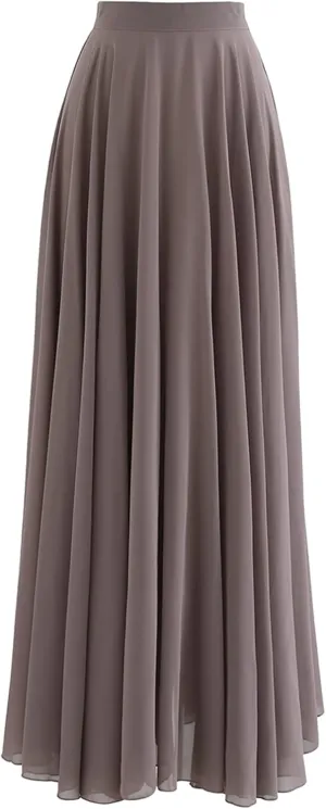 CHICWISH Women's Timeless Favorite Chiffon Maxi Prom Party Skirt