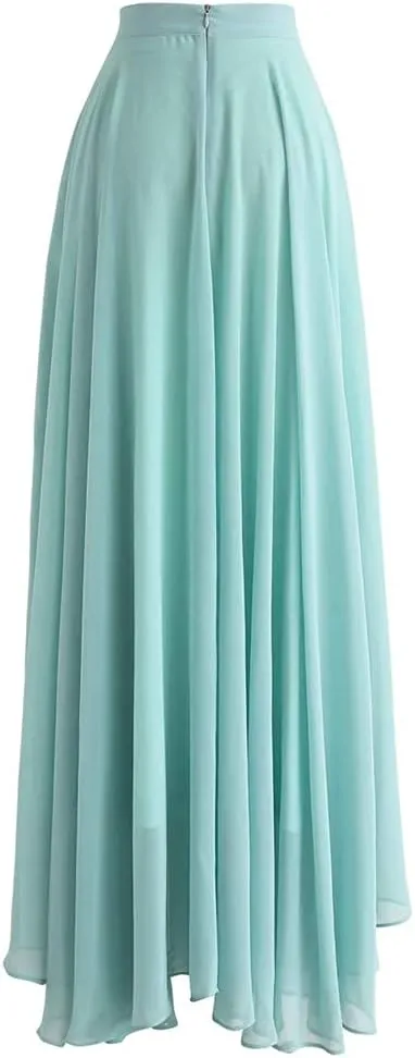 CHICWISH Women's Timeless Favorite Chiffon Maxi Prom Party Skirt