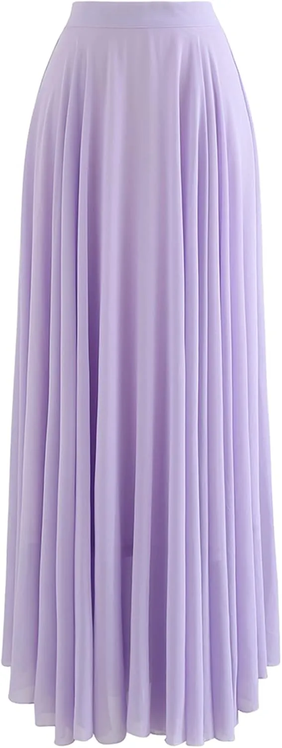 CHICWISH Women's Timeless Favorite Chiffon Maxi Prom Party Skirt
