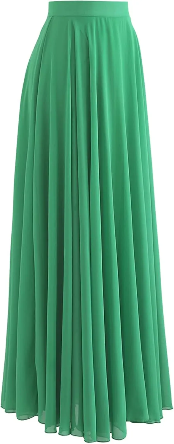 CHICWISH Women's Timeless Favorite Chiffon Maxi Prom Party Skirt