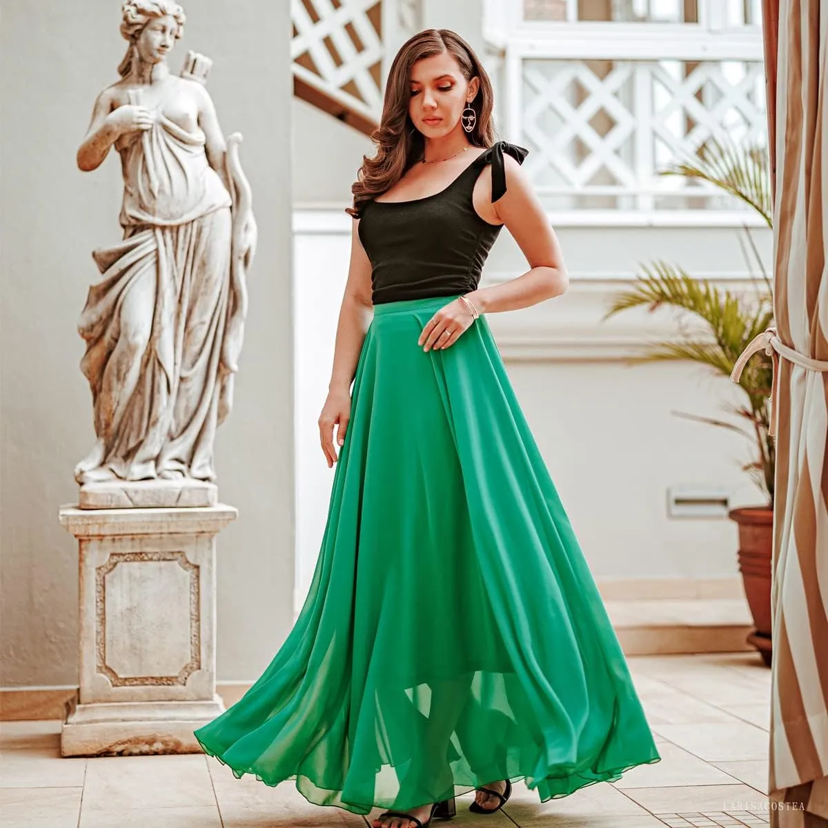 CHICWISH Women's Timeless Favorite Chiffon Maxi Prom Party Skirt