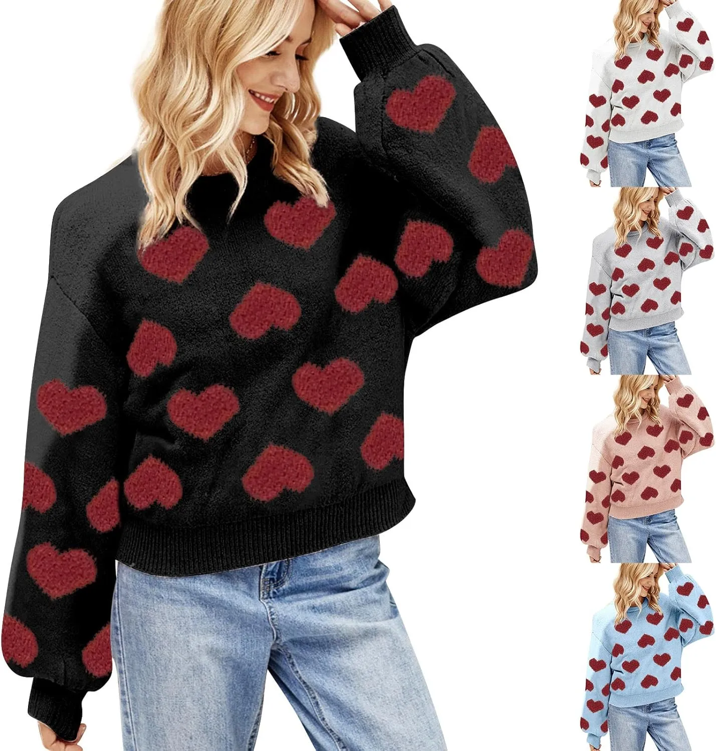 Christmas Sweater for Women Cute Merry Xmas Santa Holiday Pullover Crewneck Knit Sweatshirts Tops