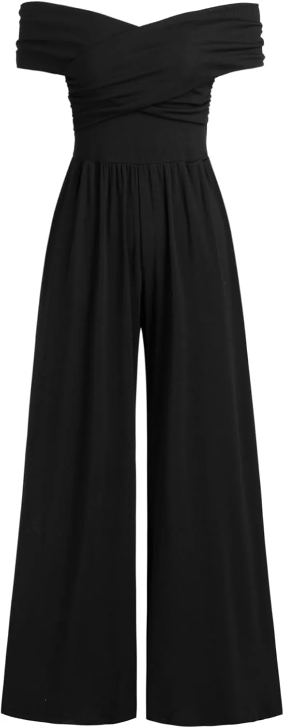 CIDER Women's Off-shoulder Criss Cross Jumpsuit