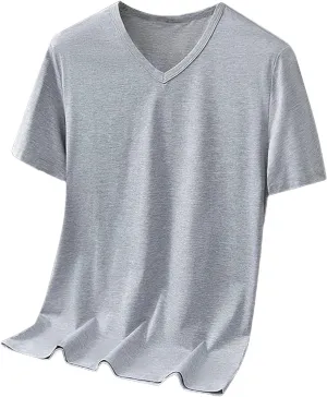 Classic Fit V Neck Cotton Shirts for Men Relaxed Fitted Summer Workout T-Shirts t Casual Athletic Activewear Tops