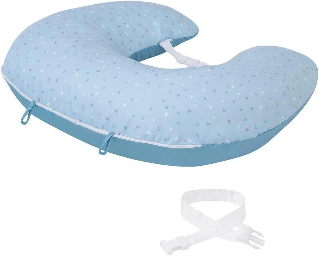 ClevaCushion Nursing Pillow & Baby Nest - Coral / Blue