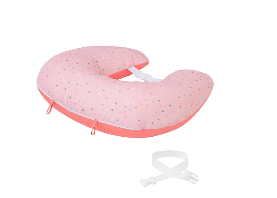 ClevaCushion Nursing Pillow & Baby Nest - Coral / Blue