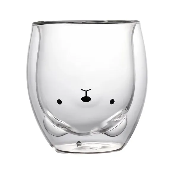 Cute Double Glass Cup