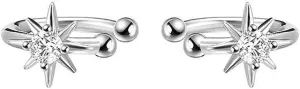 Dainty CZ Star Ear Cuff Cartilage Earrings for Women Silver Plated Crystal Star Clip on Non Pierced Ears Fake Small Hoop Earrings Hypoallergenic Fashion Trendy Jewelry