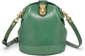 Doctor Bucket Crossbody Handbag | Luxurious and Versatile Bag for Women | Genuine Cowhide Leather