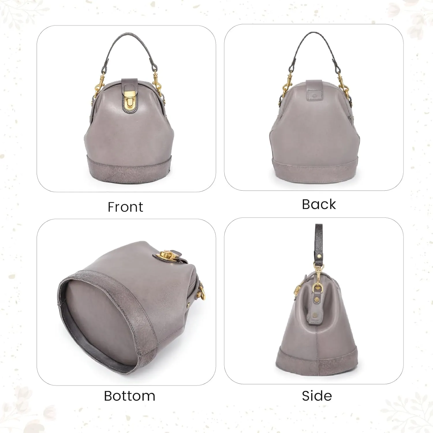 Doctor Bucket Crossbody Handbag | Luxurious and Versatile Bag for Women | Genuine Cowhide Leather