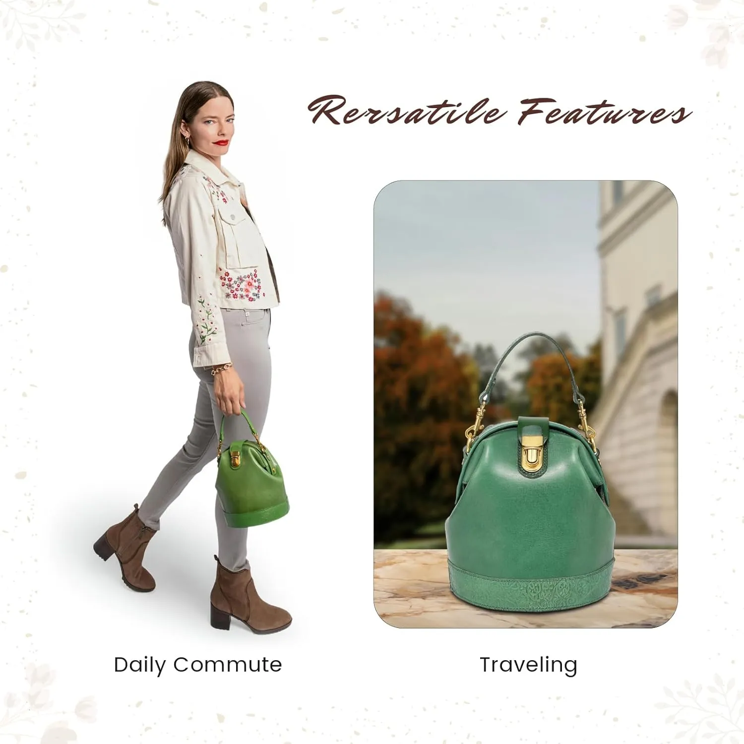 Doctor Bucket Crossbody Handbag | Luxurious and Versatile Bag for Women | Genuine Cowhide Leather