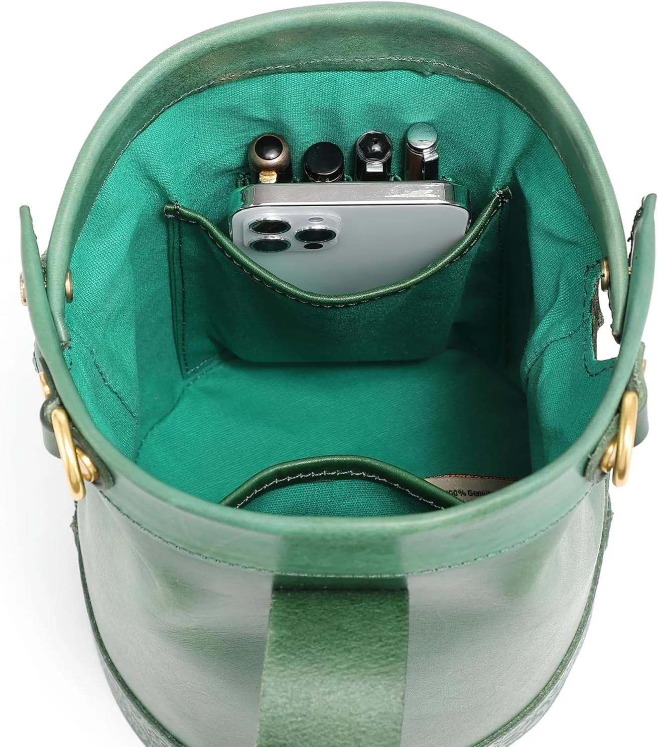 Doctor Bucket Crossbody Handbag | Luxurious and Versatile Bag for Women | Genuine Cowhide Leather