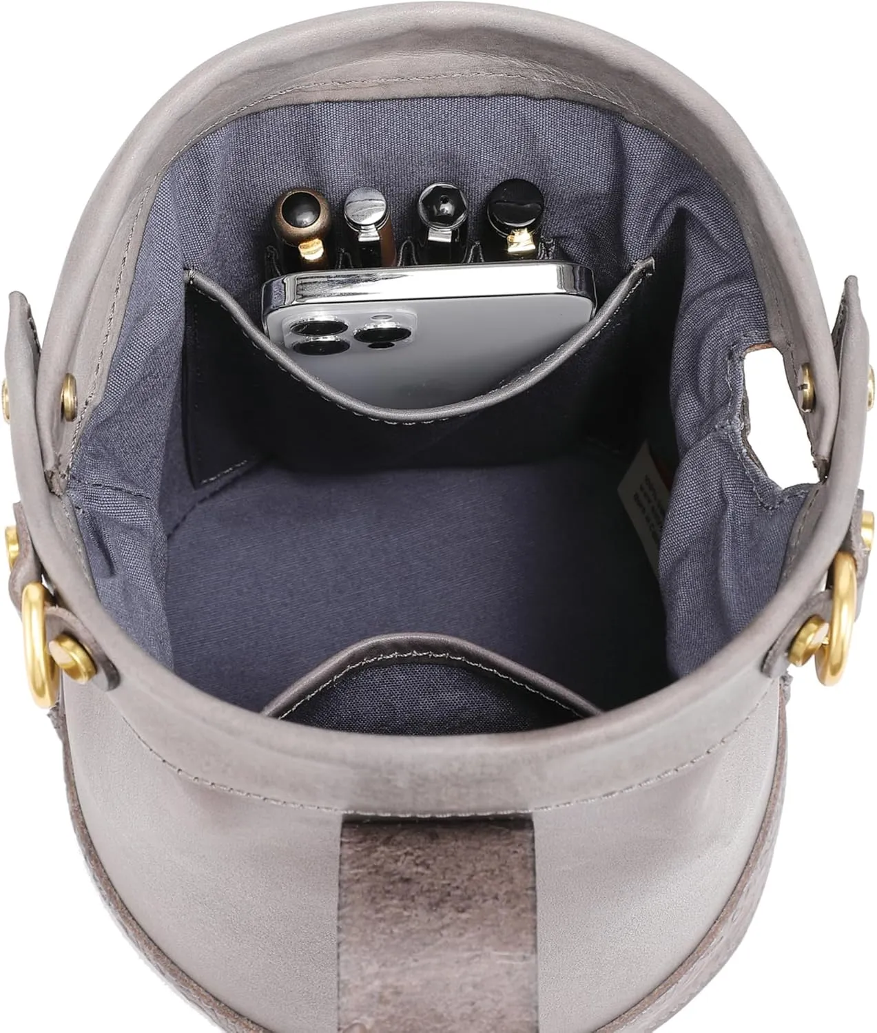 Doctor Bucket Crossbody Handbag | Luxurious and Versatile Bag for Women | Genuine Cowhide Leather