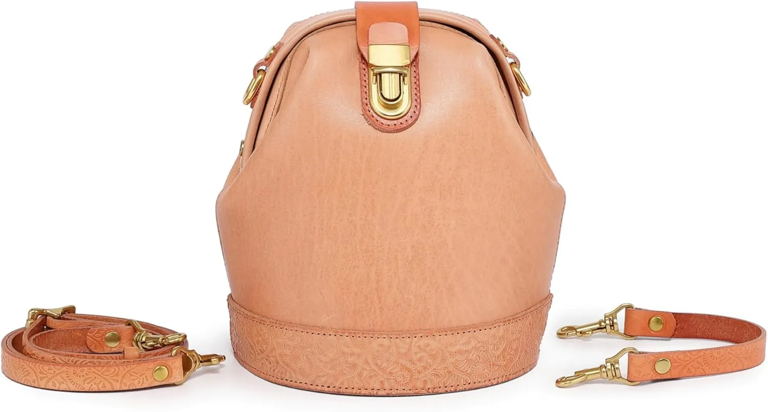 Doctor Bucket Crossbody Handbag | Luxurious and Versatile Bag for Women | Genuine Cowhide Leather