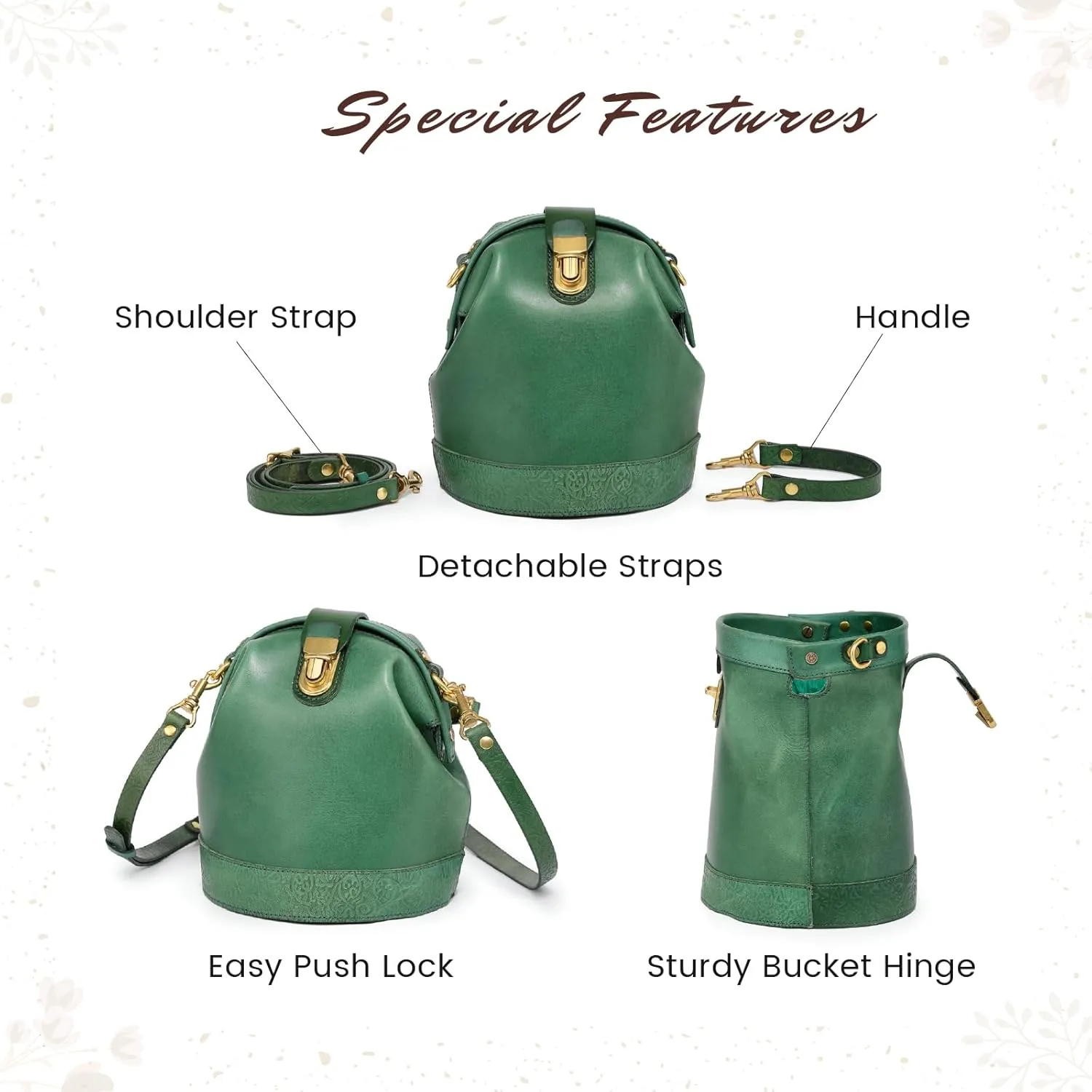 Doctor Bucket Crossbody Handbag | Luxurious and Versatile Bag for Women | Genuine Cowhide Leather