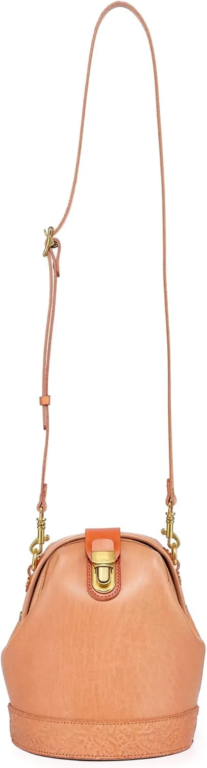 Doctor Bucket Crossbody Handbag | Luxurious and Versatile Bag for Women | Genuine Cowhide Leather