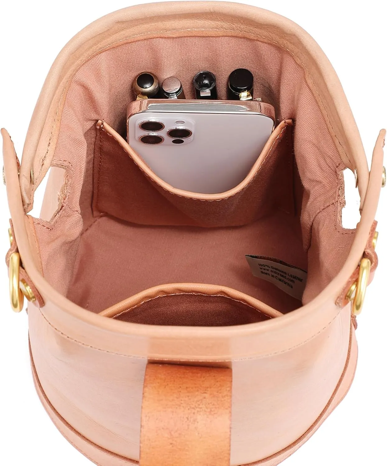 Doctor Bucket Crossbody Handbag | Luxurious and Versatile Bag for Women | Genuine Cowhide Leather