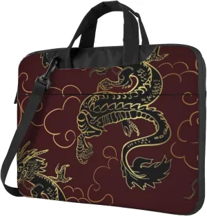 Dragon Pattern Sleek 13-15.6 Inch Laptop Bag For Man And Women, Computer Messenger Bag, Trendy Shoulder Strap Design