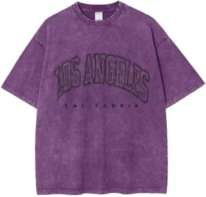 DUDHUH Womens Tops Oversized Casual Wash Solid Basic Classic Crewneck Streetwear Tees Vintage Teachwear Shirts Short Sleeves